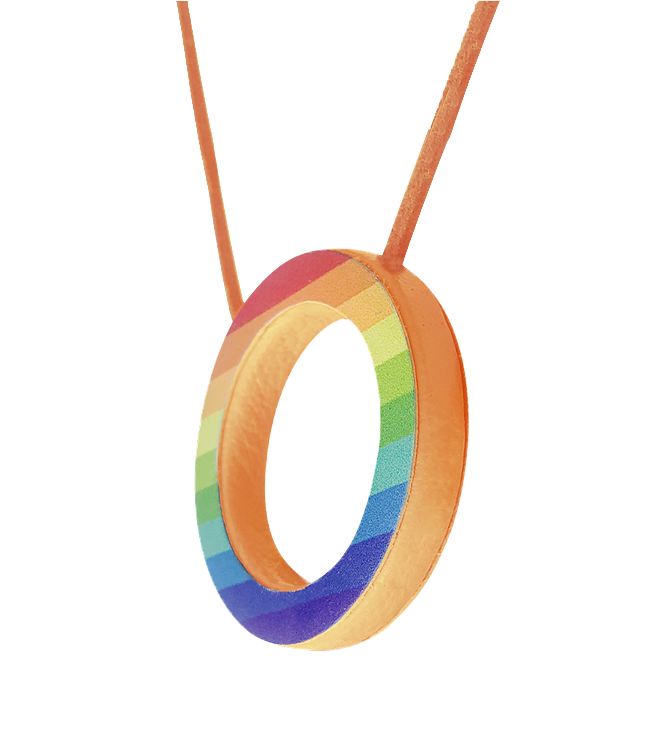 Double-Sided Rainbow - Second Side Solid Orange Ostrich