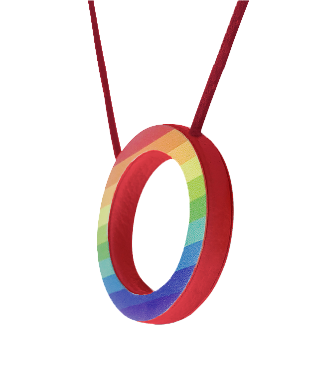 Double-Sided Rainbow- Second Side Solid Red Lizard
