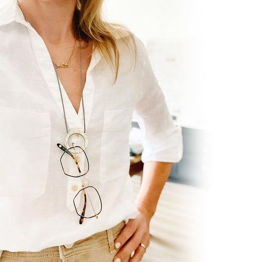 Glasses Cord Holder All Chalk Grey Crocodile