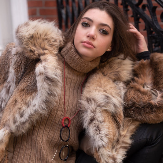 Glasses Cord Holder All Russet Ostrich