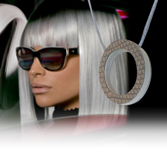 Double-Sided Glasses Cord Holder Metallic/Grey Print