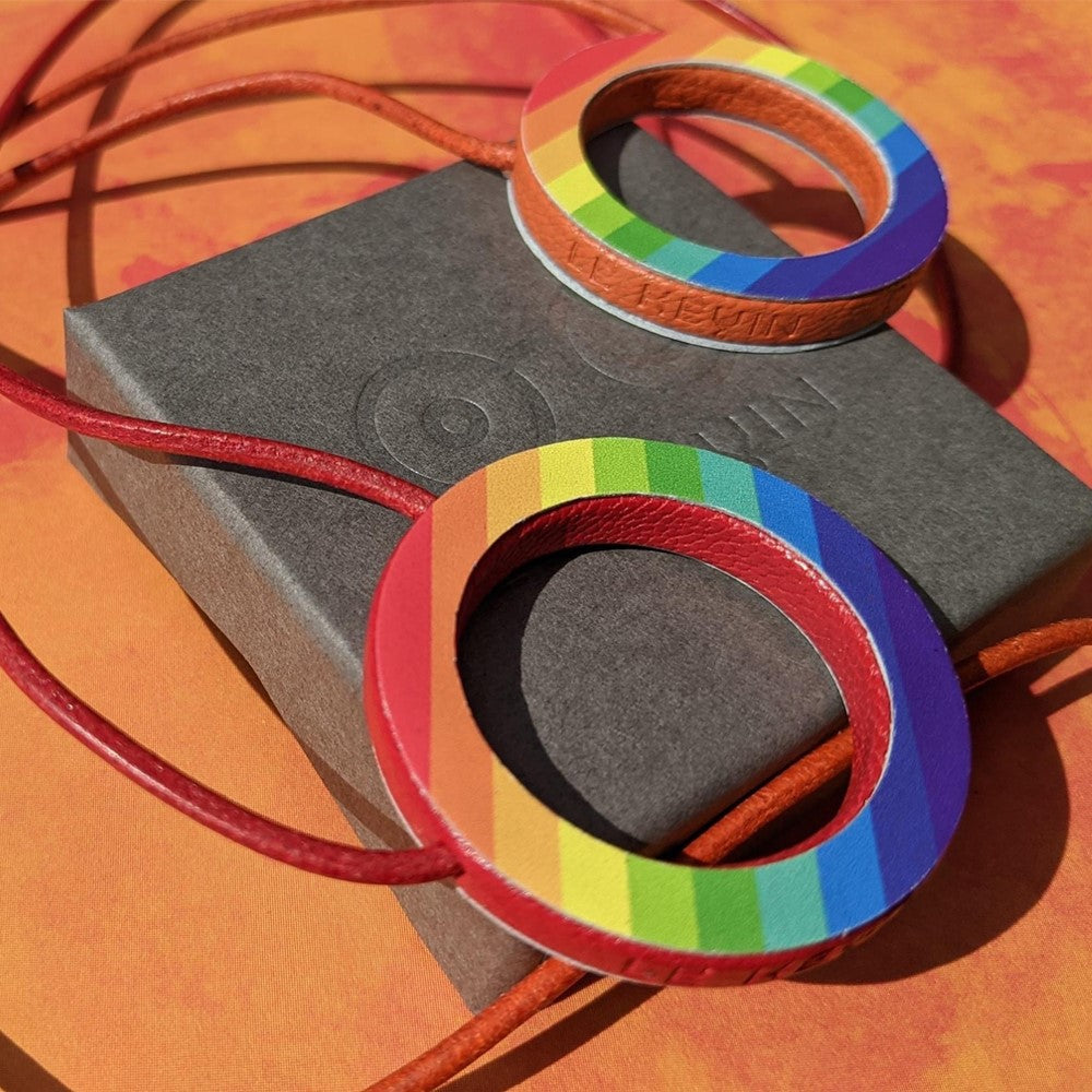 Double-Sided Rainbow- Second Side Solid Red Lizard