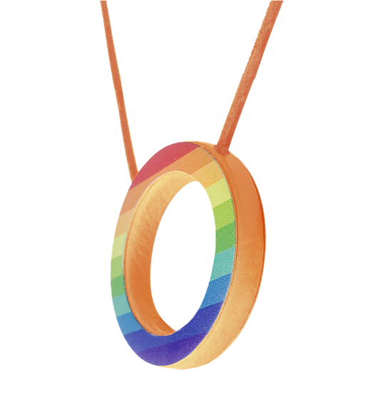Double-Sided Rainbow - Second Side Solid Orange Ostrich