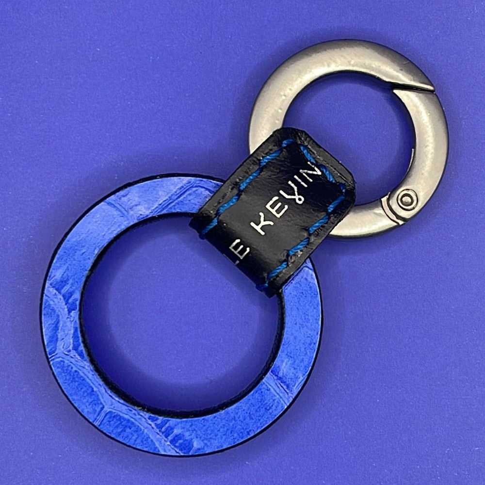 Glasses Tag Holder Blue/Black Crocodile