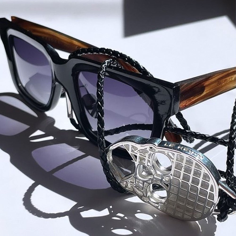 Skull Silver Glasses Holder