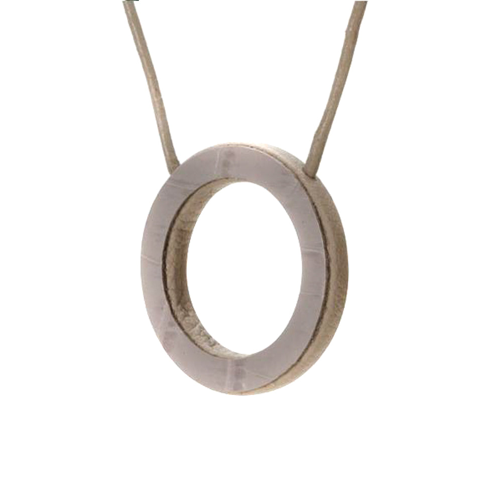 Glasses Cord Holder Beige Crocodile